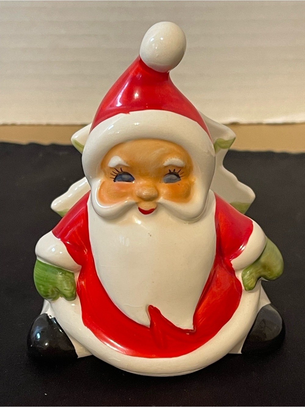Lefton Smiling Santa Napkin Holder 4”